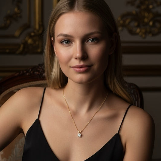 2ct Split Bale Pendant Necklace, 4 Claw, Yellow Gold (VVS1/D/Excellent)