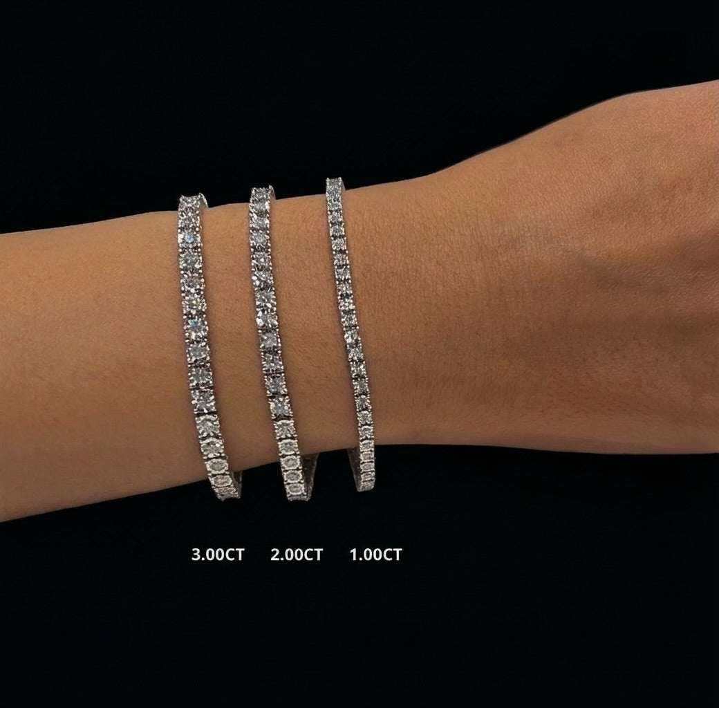 5.7ct Tennis Bracelet, White Gold (VVS1/D/Excellent) - 17cm