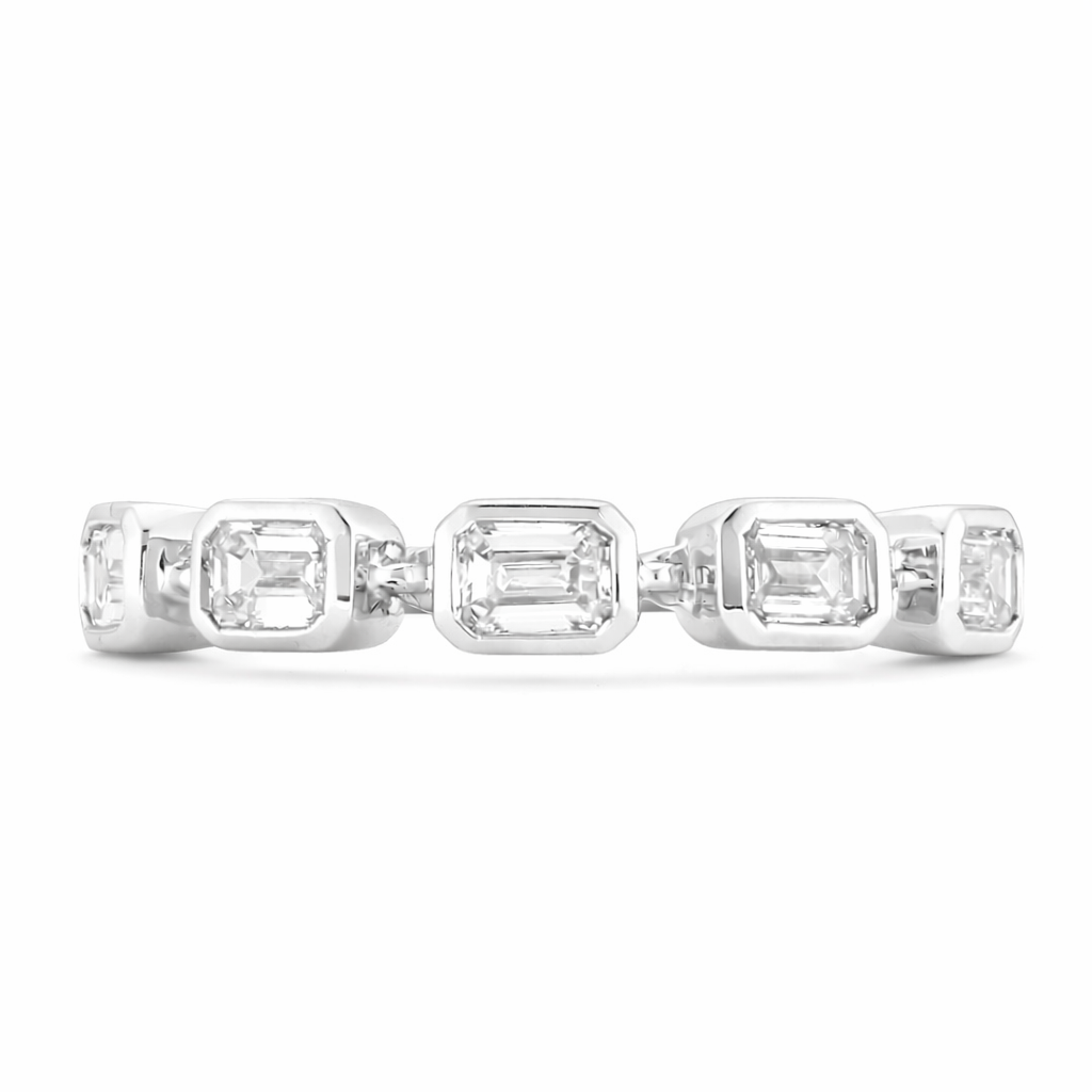 1.22ct Emerald Cut Five Stone Eternity Band