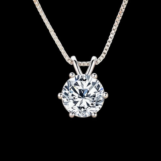 2ct Split Bale  Pendant Necklace,  4 Claw, White Gold (VVS1/D/Excellent)