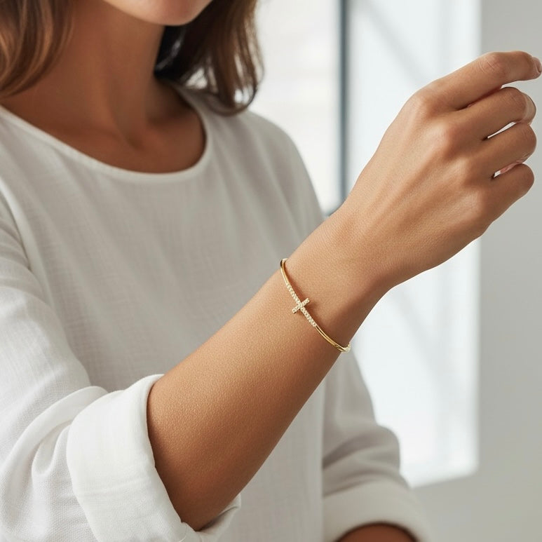 Pavé Cross Bangle