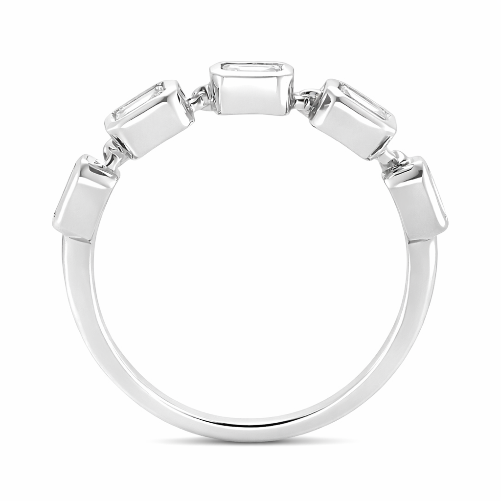 1.22ct Emerald Cut Five Stone Eternity Band