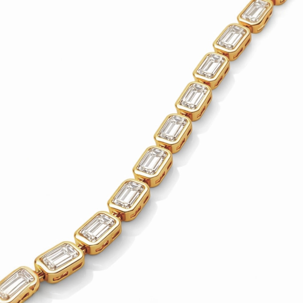 Emerald-Cut Bezel Tennis Bracelet