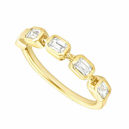 1.22ct Emerald Cut Five Stone Eternity Band