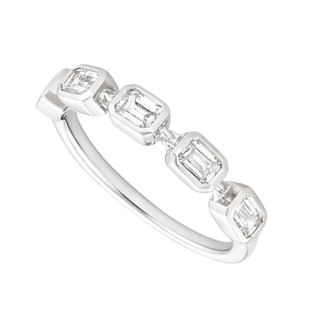 1.22ct Emerald Cut Five Stone Eternity Band