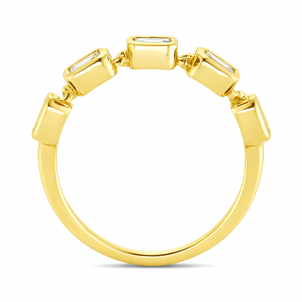 1.22ct Emerald Cut Five Stone Eternity Band