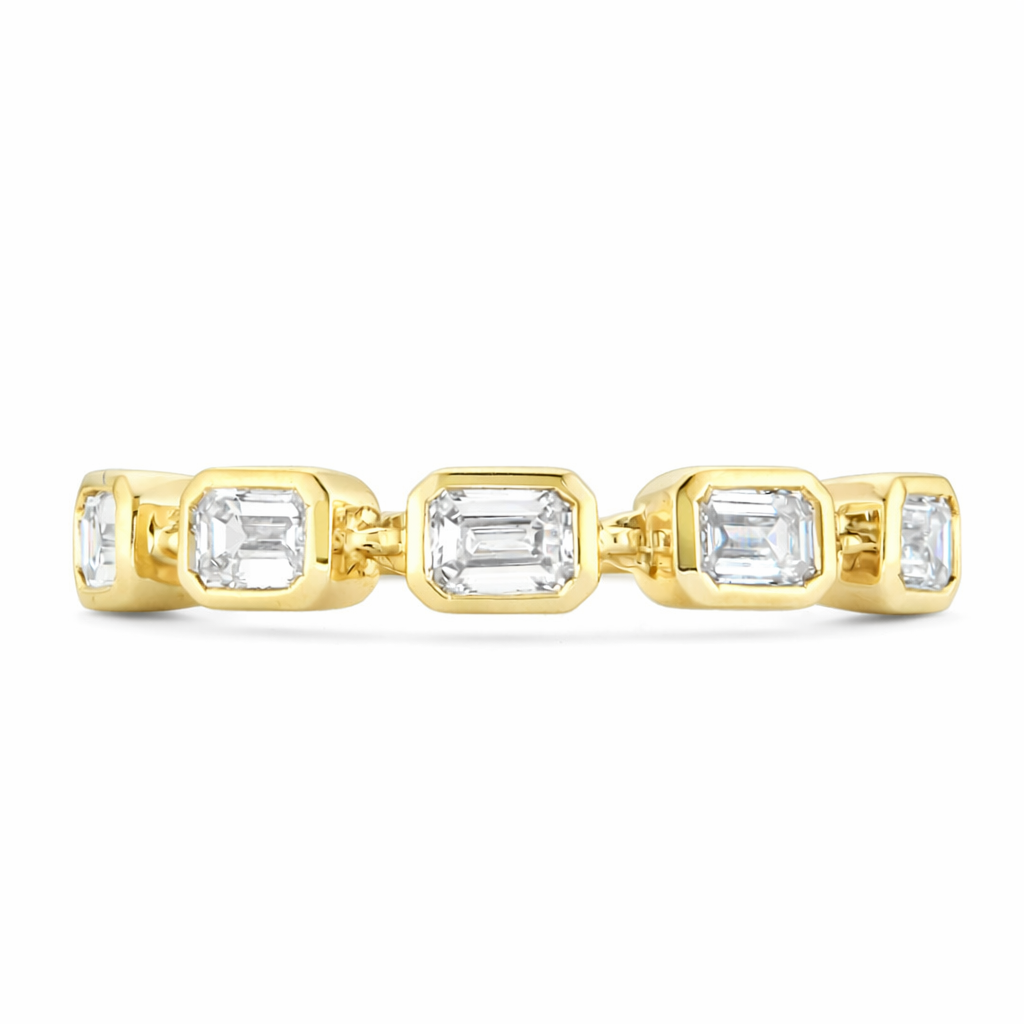 1.22ct Emerald Cut Five Stone Eternity Band