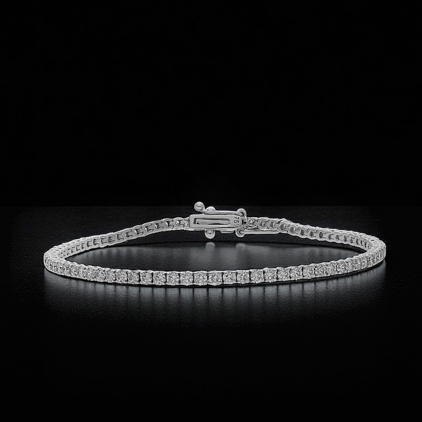 3ct Tennis Bracelet, White Gold (VVS1/D/Excellent) - 15cm