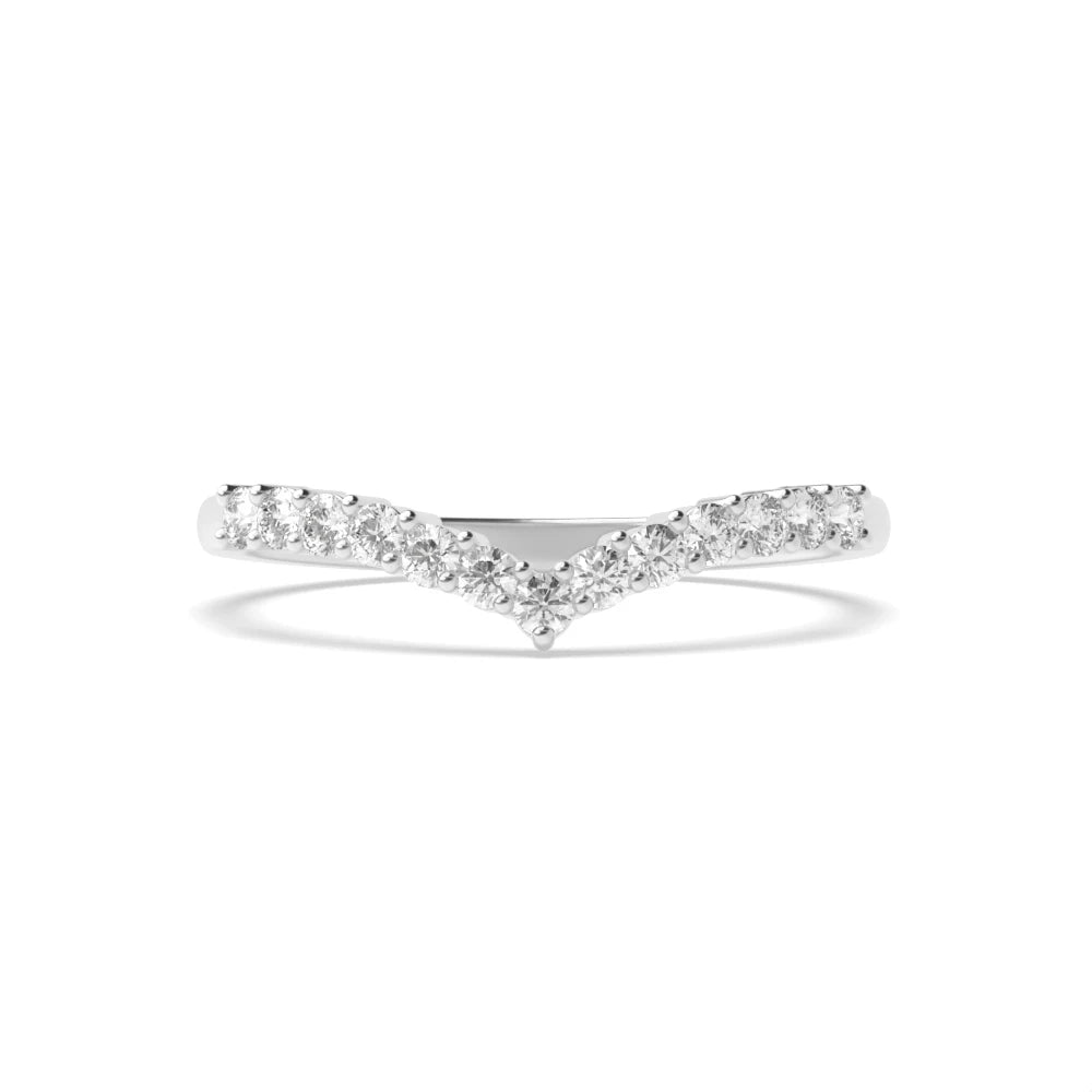 Wishbone Stacking, Half Diamond Eternity Ring