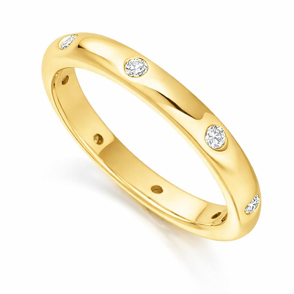 Eternity Band, Flush Set Diamond Studs
