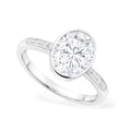 4.5ct Oval Bezel Setting Engagement Ring with Emerald Half Band