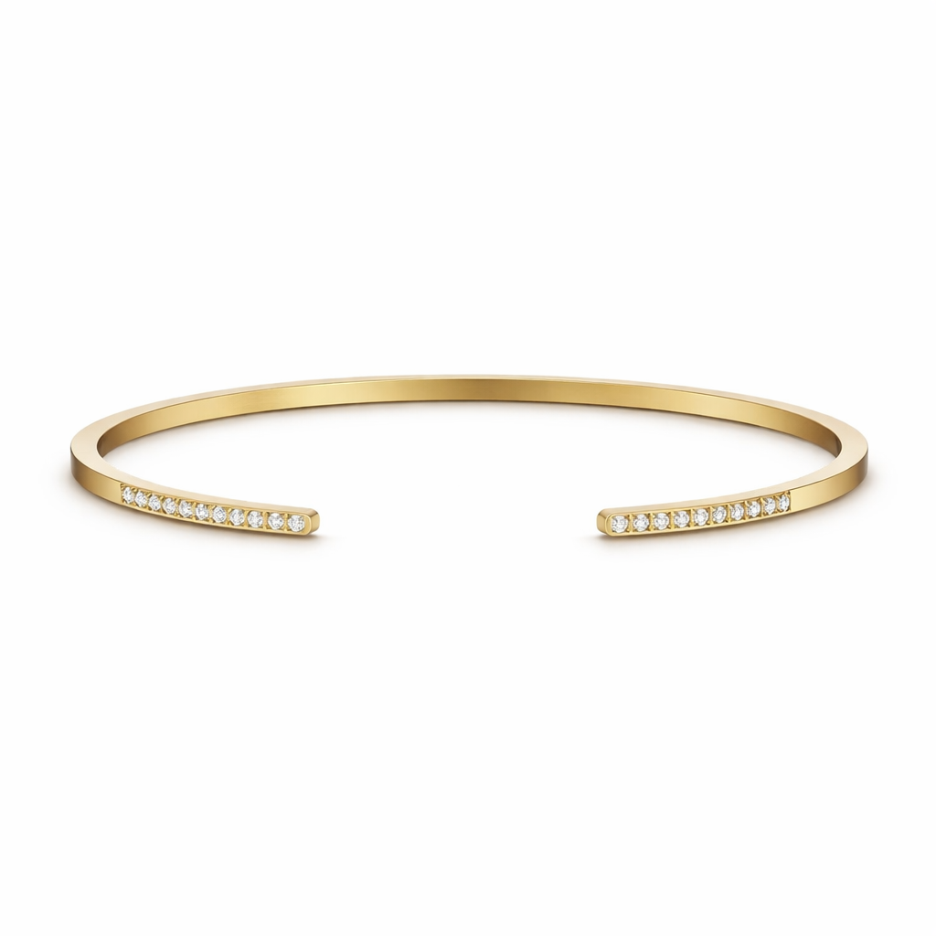 Pavé Open Cuff Skinny Bangle