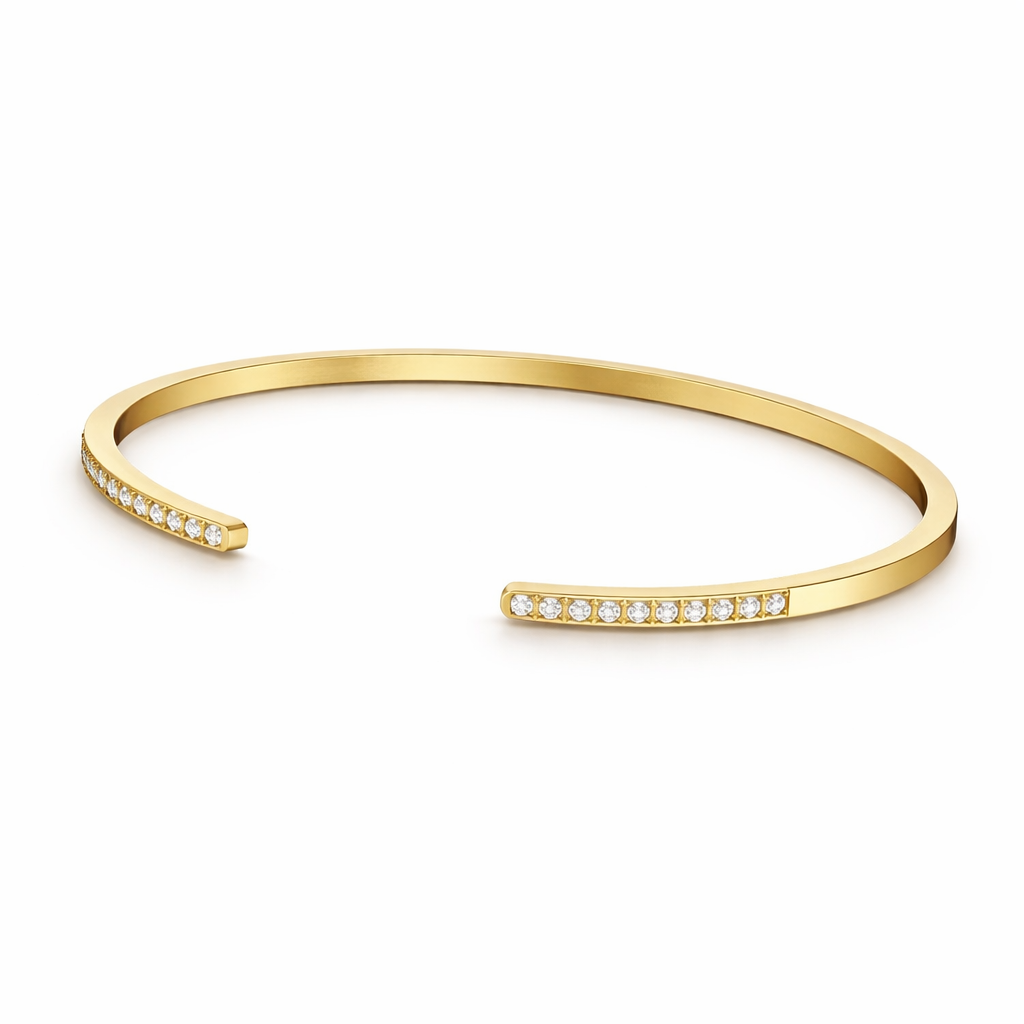 Pavé Open Cuff Skinny Bangle