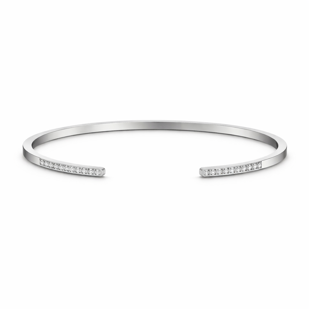 Pavé Open Cuff Skinny Bangle