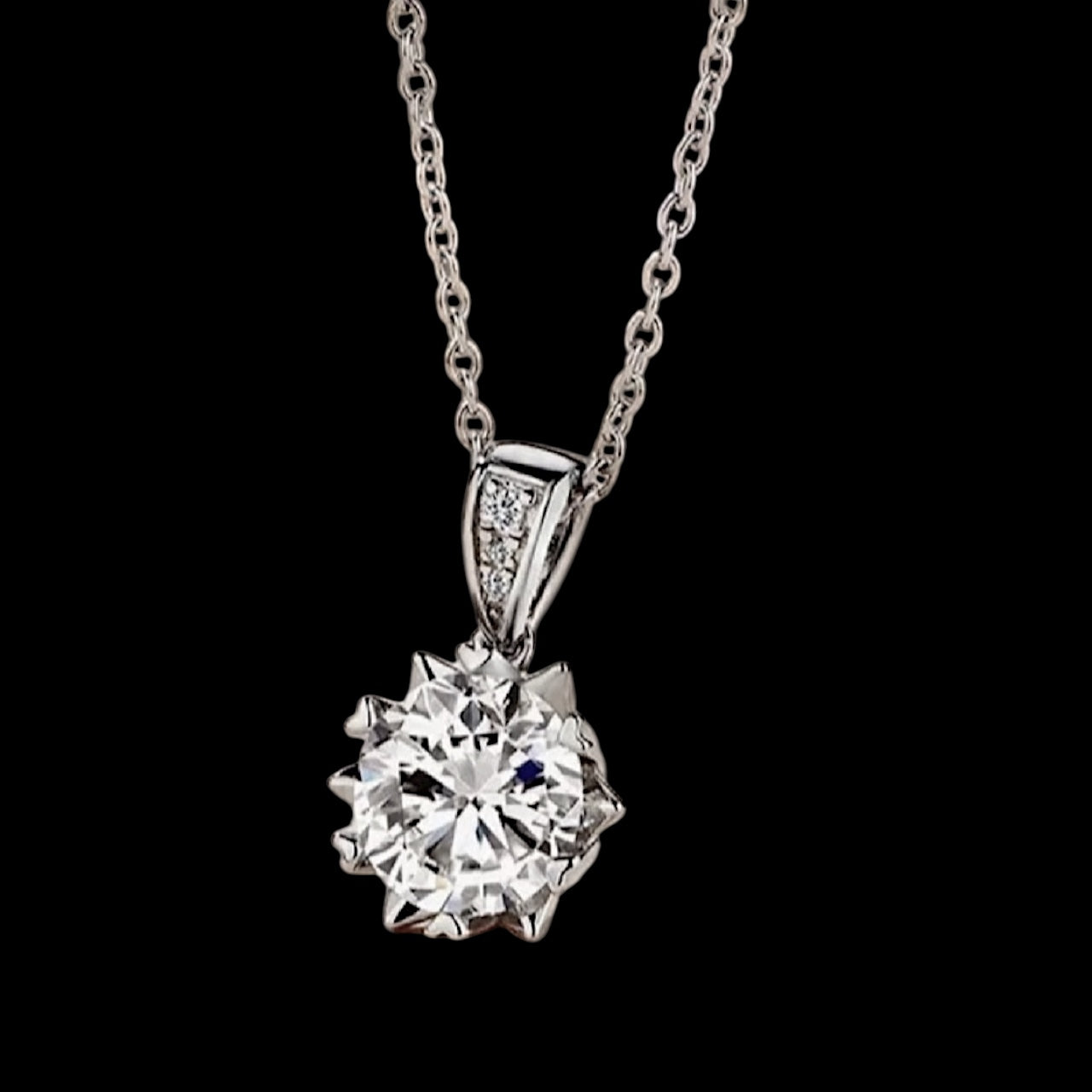 2ct Pendant Necklace,  White Gold (VVS1/D/Excellent)