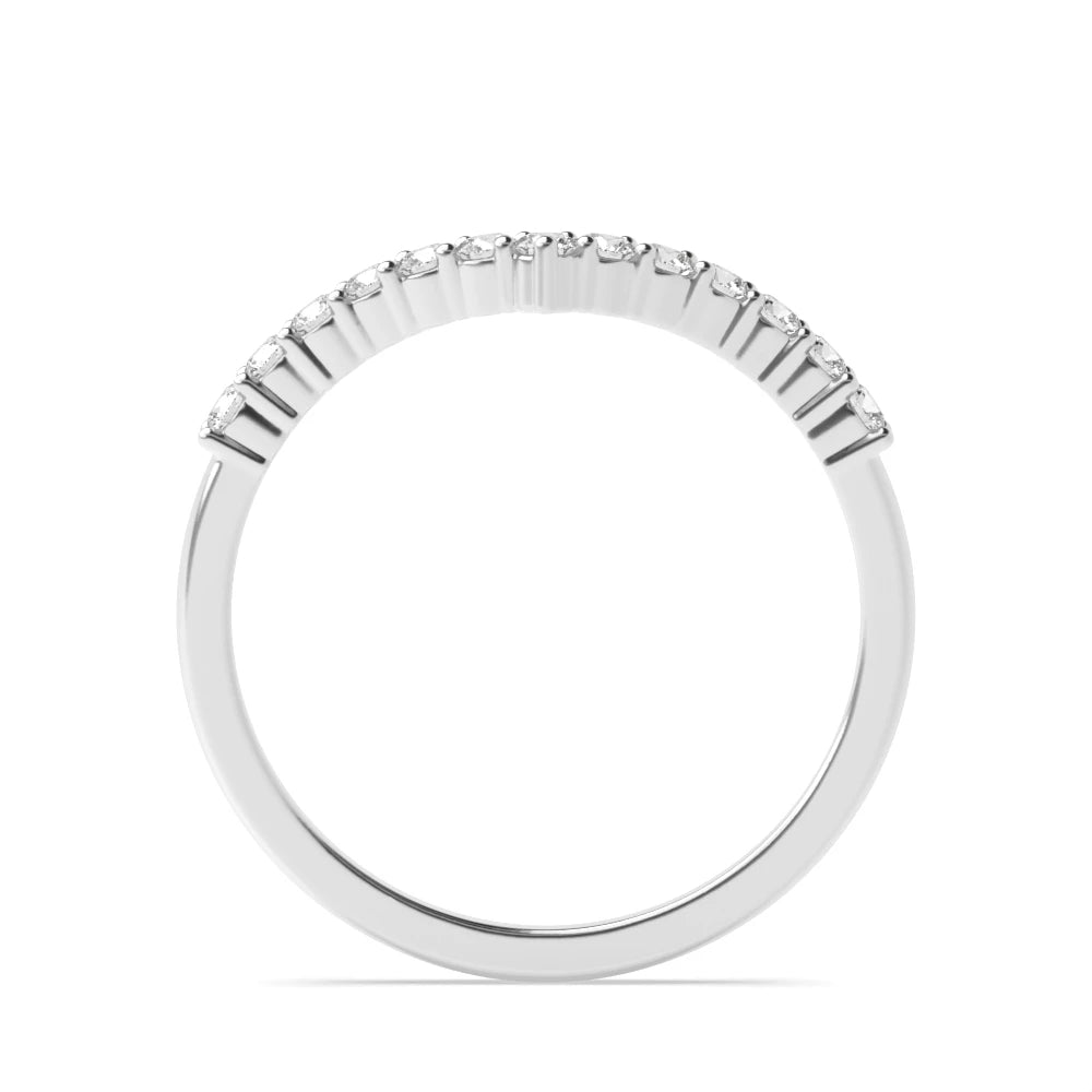 Wishbone Stacking, Half Diamond Eternity Ring