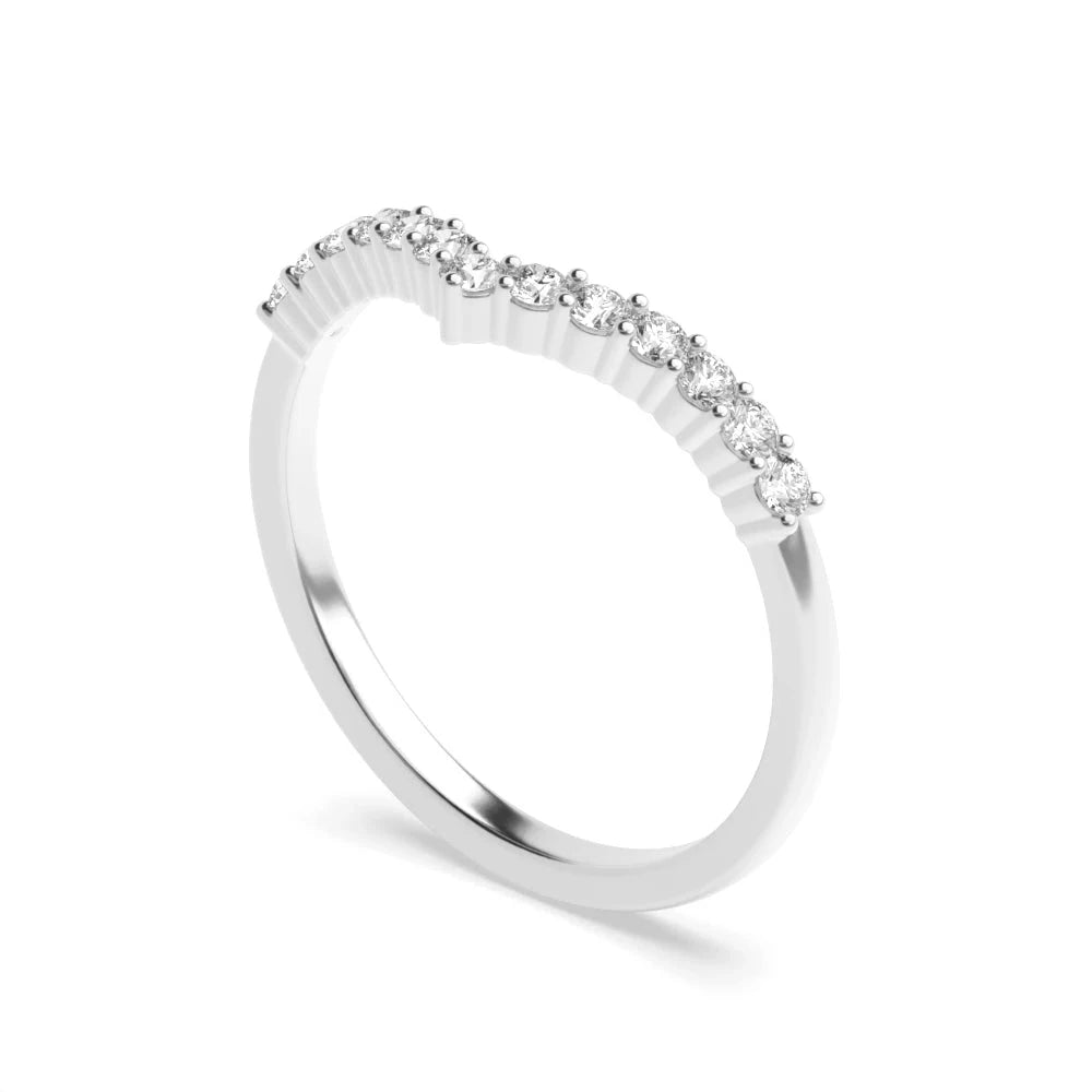 Wishbone Stacking, Half Diamond Eternity Ring