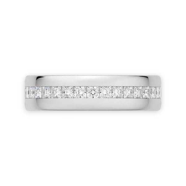 Channel Set Princess Cut Eternity Band