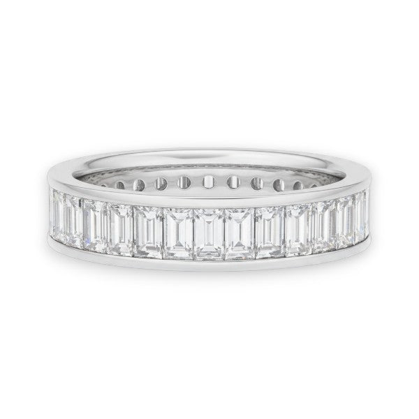 Full Channel Set, Baguette-Cut Diamond Eternity Ring