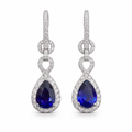 Pear-Cut Blue Sapphire Drop Earrings