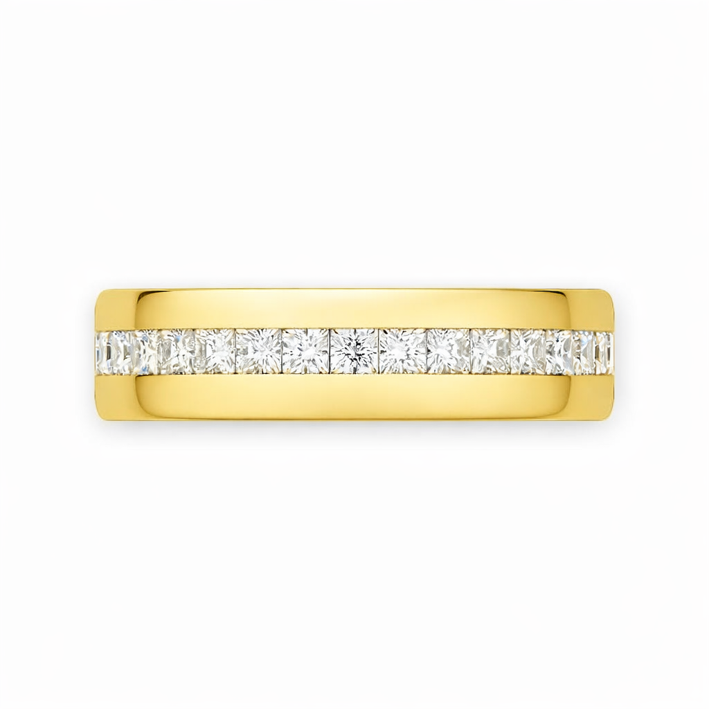 Channel Set Princess Cut Eternity Band