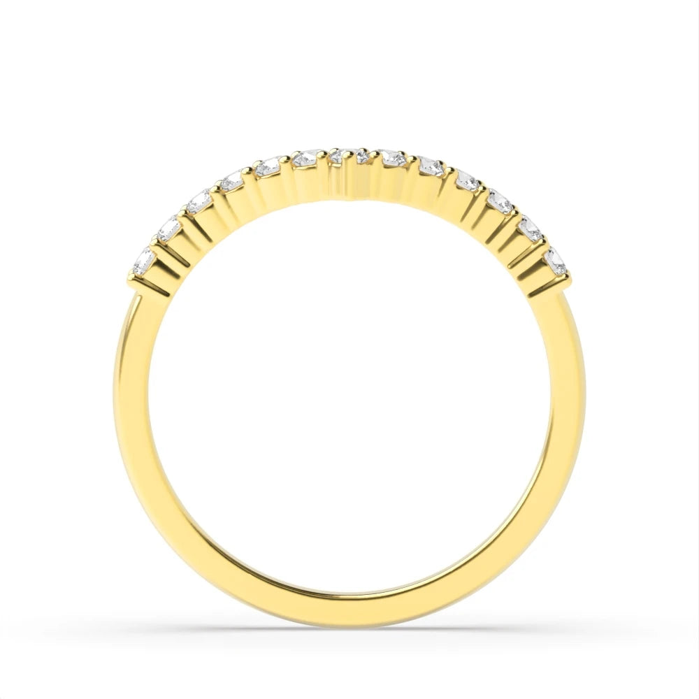 Wishbone Stacking, Half Diamond Eternity Ring
