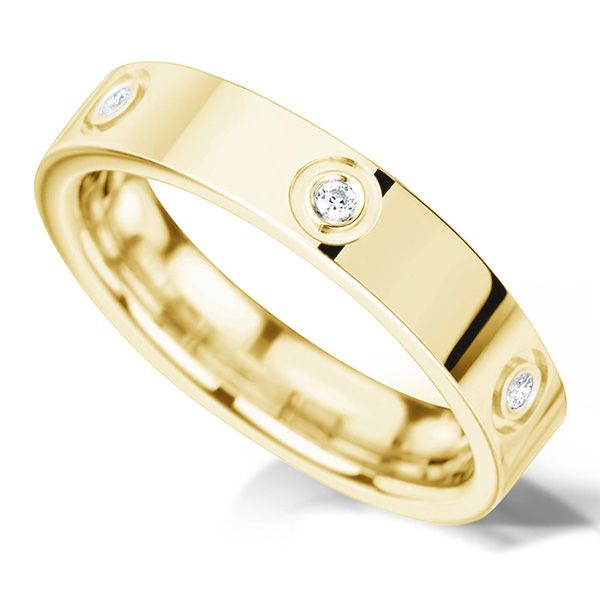 Bezel Set Court Profile Band