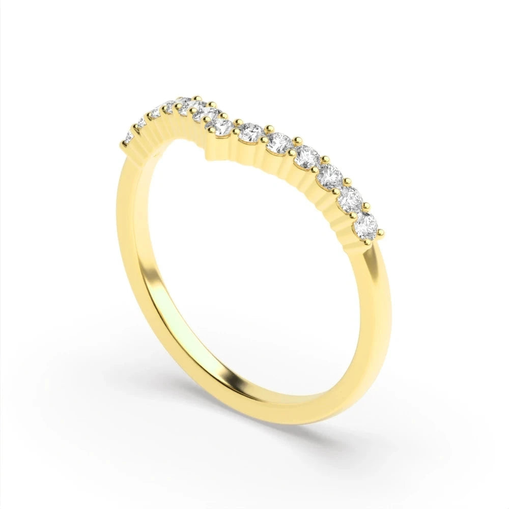 Wishbone Stacking, Half Diamond Eternity Ring