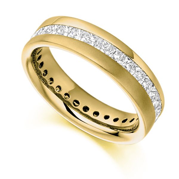 Channel Set Princess Cut Eternity Band