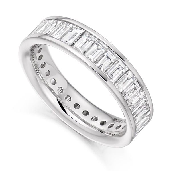 Full Channel Set, Baguette-Cut Diamond Eternity Ring