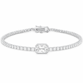 Tennis Bracelet with Bezel Emerald-Cut Centre Stone