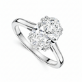 2.24ct Oval Solitaire Engagement Ring, Double Four Claw with Hidden Halo